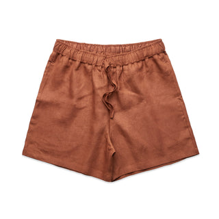 Buy clay Women&#39;s Linen Shorts - 4919