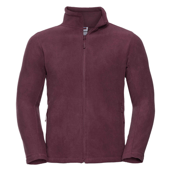 Russell Full-Zip Outdoor Fleece - 870M in  burgundy on a white background
