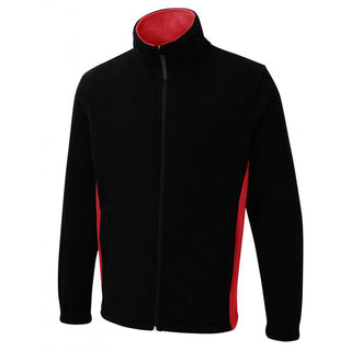 Buy black-red Two Tone Full-Zip Fleece Jacket - UC617