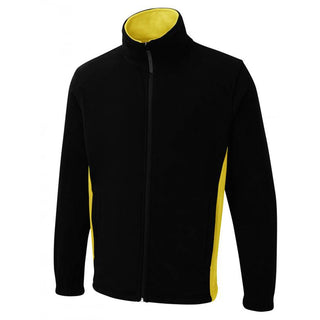Buy black-yellow Two Tone Full-Zip Fleece Jacket - UC617