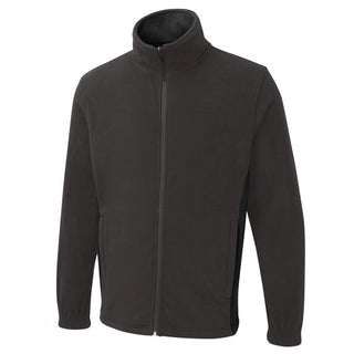 Buy charcoal-black Two Tone Full-Zip Fleece Jacket - UC617