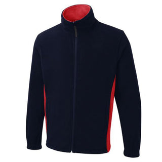 Buy navy-red Two Tone Full-Zip Fleece Jacket - UC617