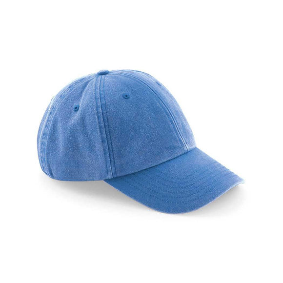 Beechfield Vintage Cap - B655 in vintage cornflower blue on a white background