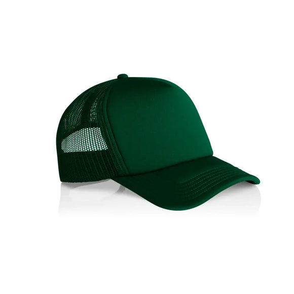 AS Colour Frame Foam Trucker Cap - 1161 in forest green on a white background