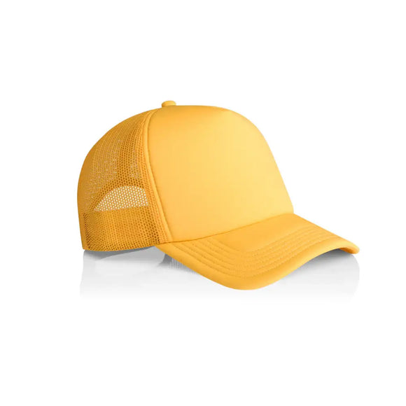 AS Colour Frame Foam Trucker Cap - 1161 in sunset yellow on a white background
