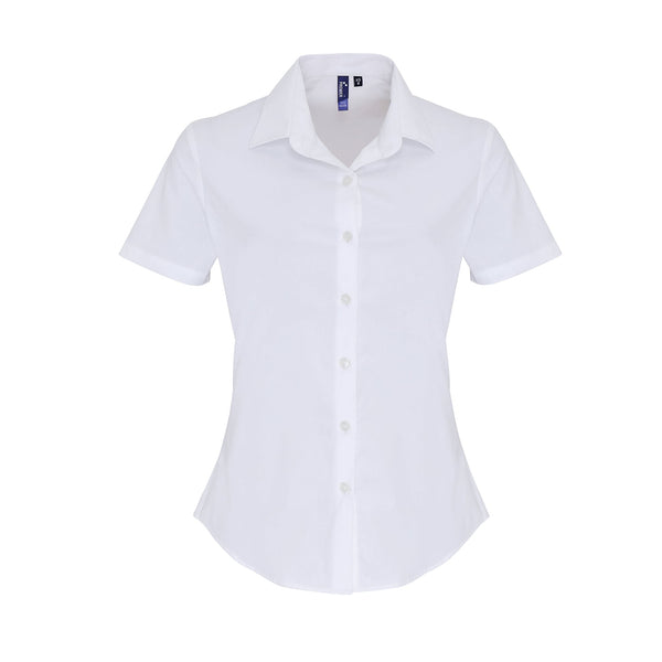 Women's Stretch-Fit Cotton Short-Sleeve Blouse PR346