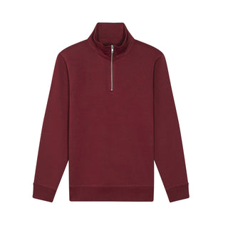 Buy burgundy Men&#39;s ¼ Zip Trucker Sweatshirt - STSM611