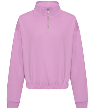 Buy lavender Women&#39;s Cropped ¼ Zip Sweatshirt - JH037