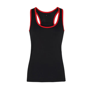 Buy black-red Women&#39;s Panelled Fitness Vest - TR023