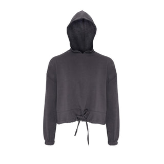 Buy charcoal Women&#39;s Cropped Oversize Hoodie - TR085