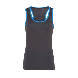 Buy charcoal-sapphire Women&#39;s Panelled Fitness Vest - TR023