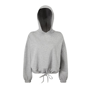 Buy heather-grey Women&#39;s Cropped Oversize Hoodie - TR085