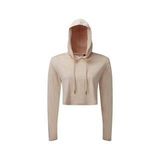 Buy nude Women&#39;s Cropped Hooded Long Sleeve T-Shirt - TR088