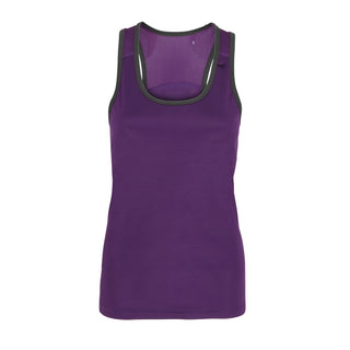 Buy purple-charcoal Women&#39;s Panelled Fitness Vest - TR023