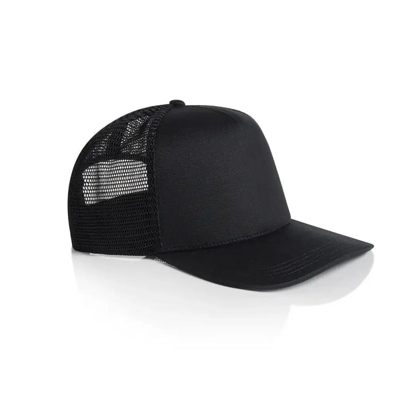 AS Colour Stock Trucker Cap - 1108 in Black on a white background