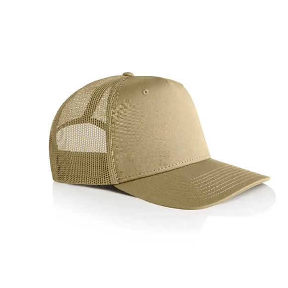 AS Colour Stock Trucker Cap - 1108 in khaki on a white background