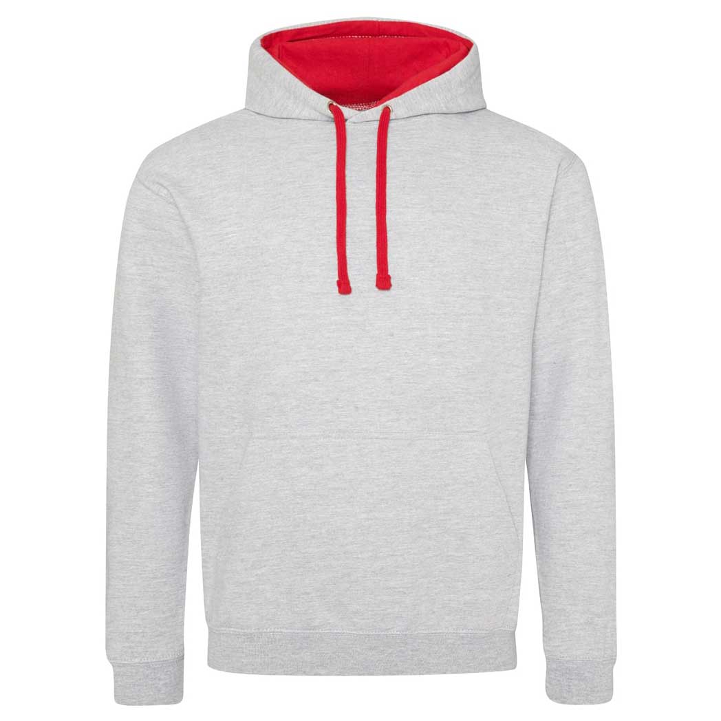 Buy heather-grey-fire-red College Varsity Hoodie - JH003