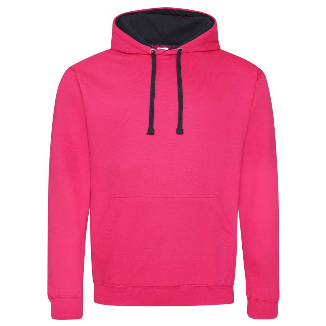 Buy hot-pink-french-navy College Varsity Hoodie - JH003