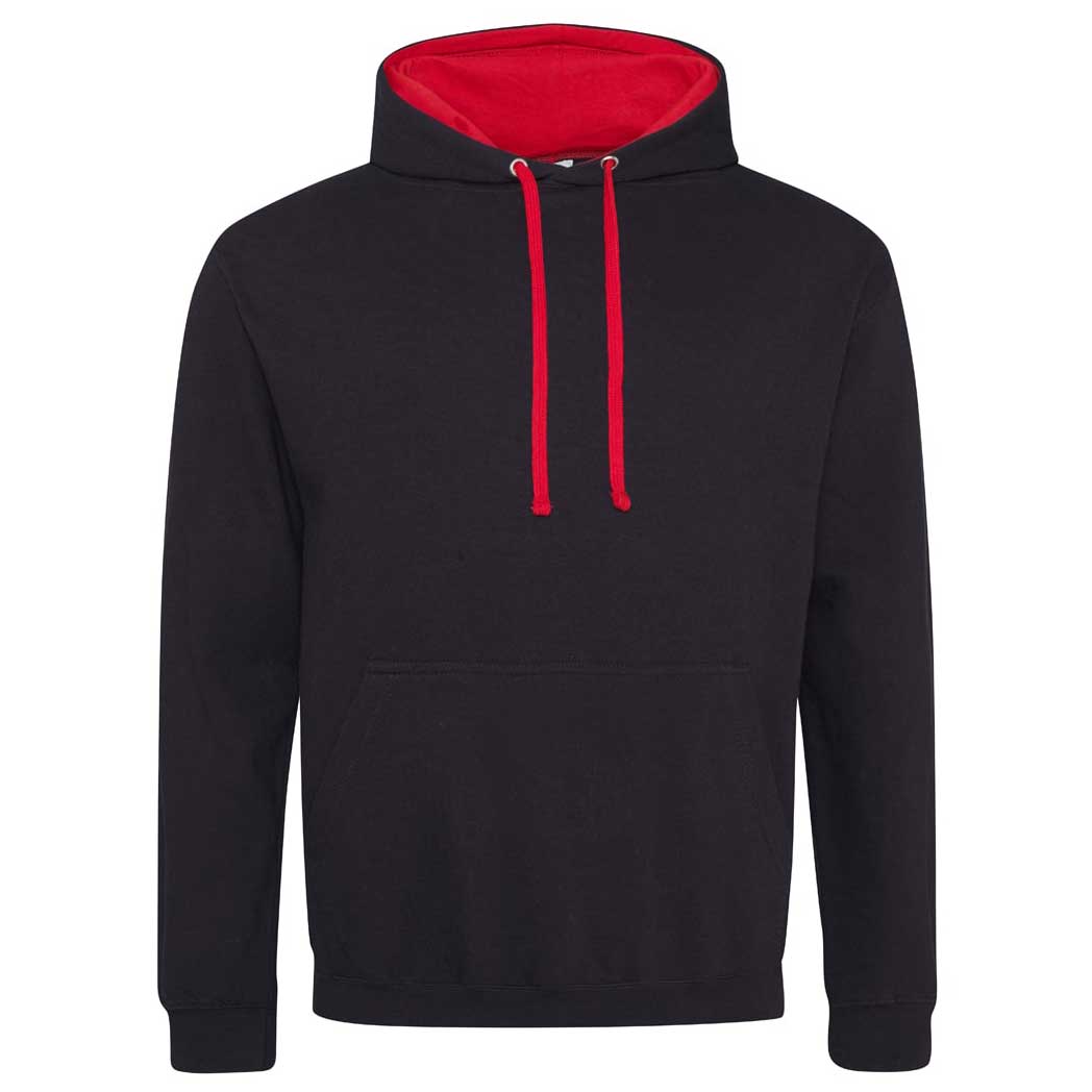 Buy jet-black-fire-red College Varsity Hoodie - JH003