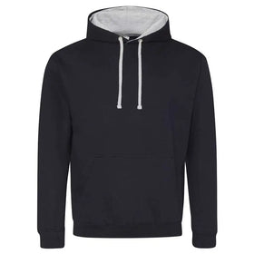 Just Hoods College Varsity Hoodie - JH003 in neew french with heather grey drawcords and hood lining against a white background