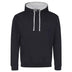 Just Hoods College Varsity Hoodie - JH003 in neew french with heather grey drawcords and hood lining against a white background