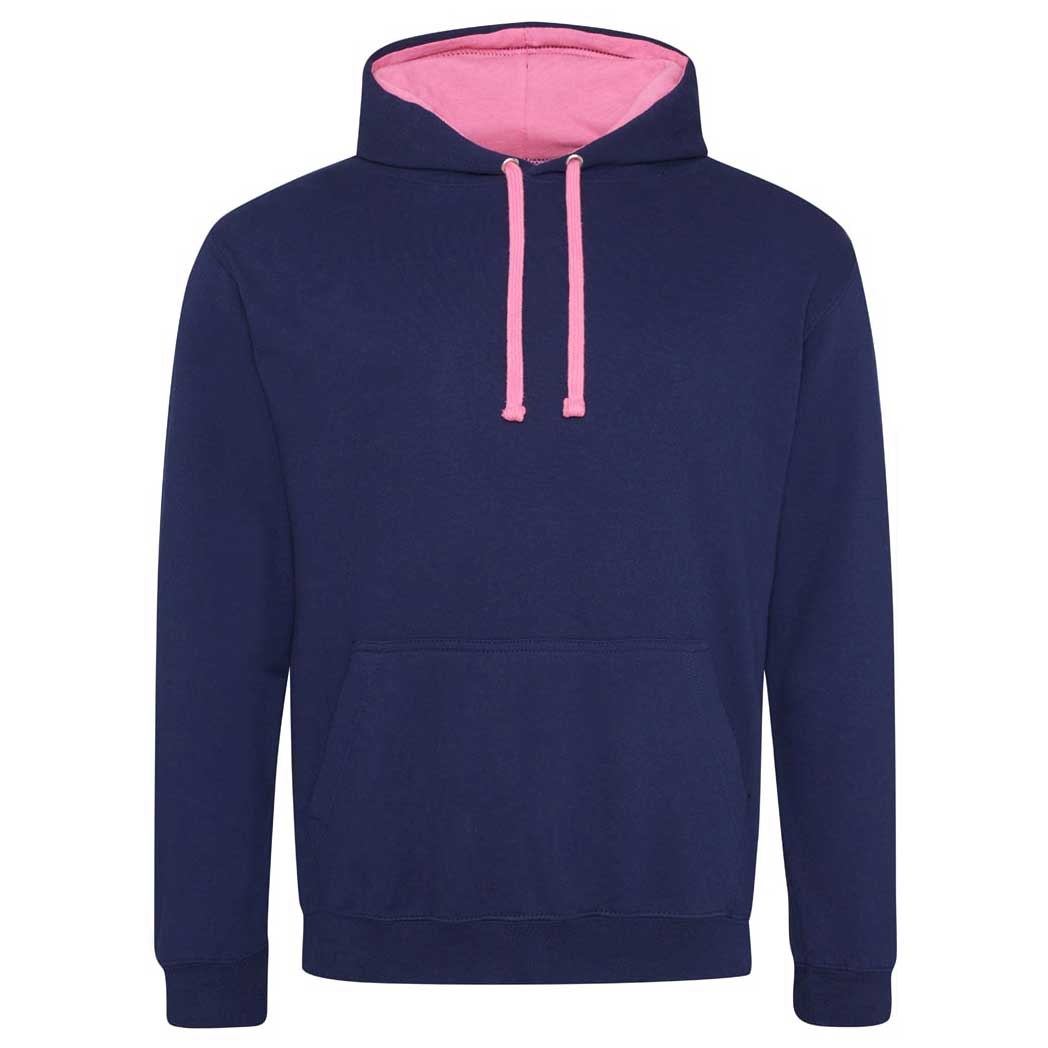Buy oxford-navy-candyfloss-pink College Varsity Hoodie - JH003