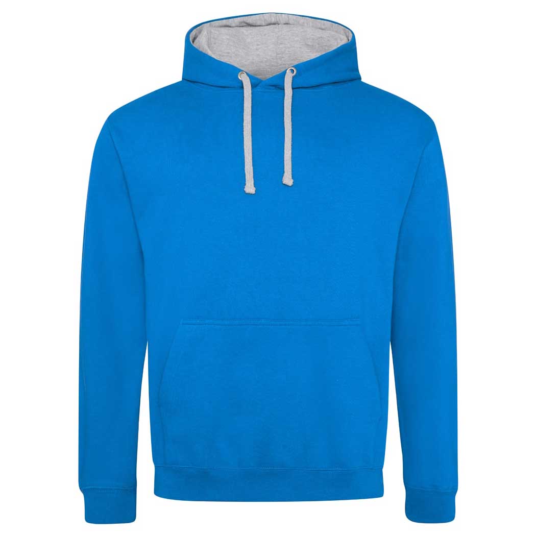 Buy sapphire-blue-heather-grey College Varsity Hoodie - JH003