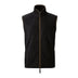 A sleeveless black men's gilet with a high collar and a brown two-way zipper in the front. Premier Artisan Fleece Gilet - PR803