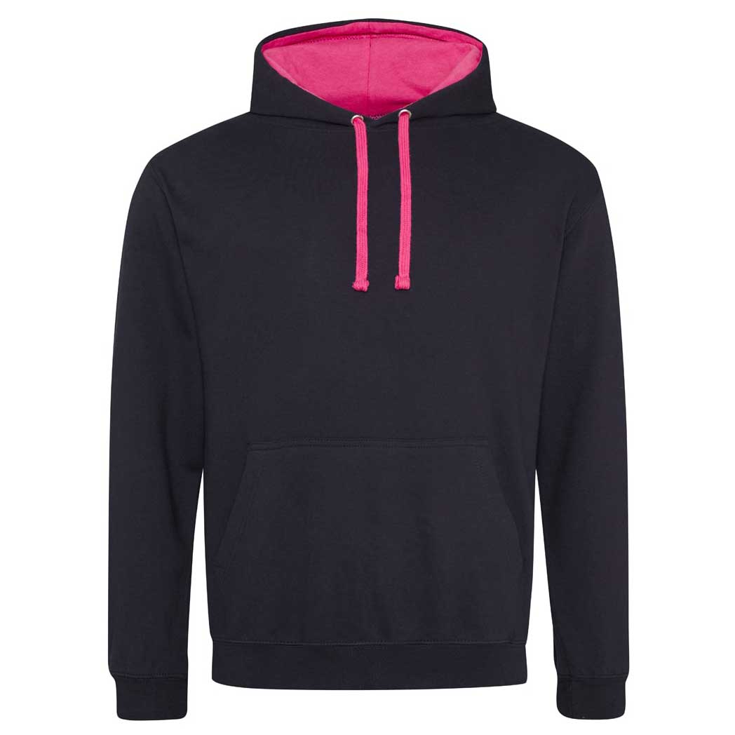 Buy jet-black-hot-pink College Varsity Hoodie - JH003