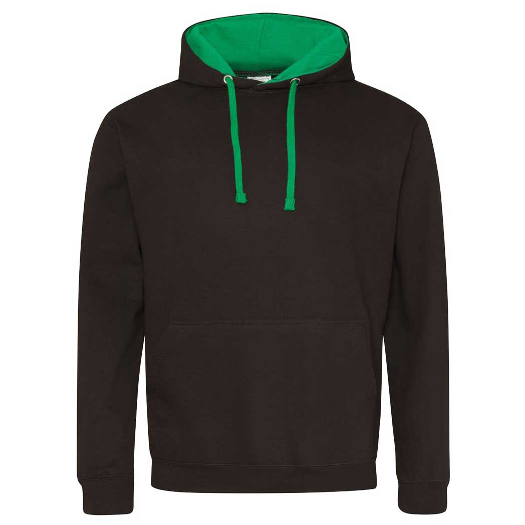 Buy jet-black-kelly-green College Varsity Hoodie - JH003