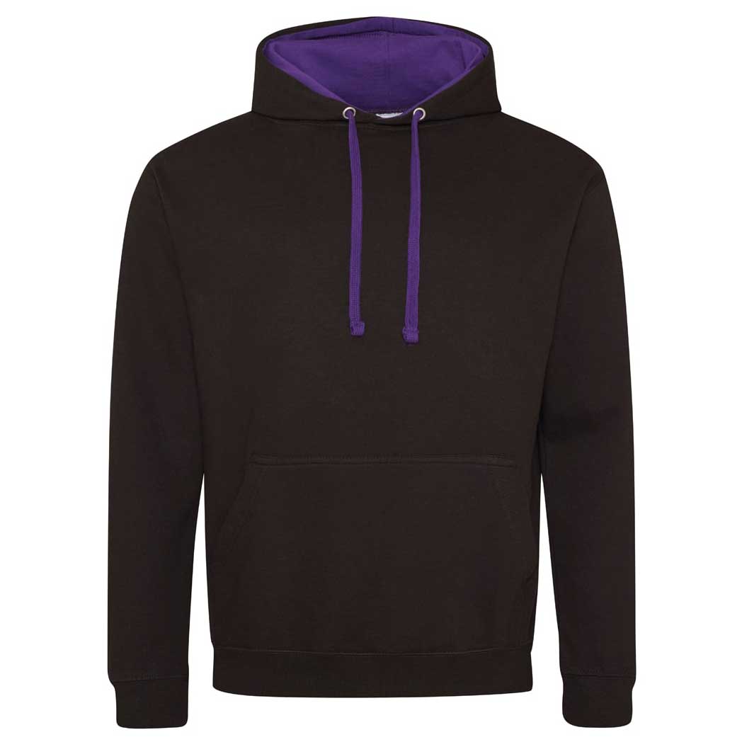 Buy jet-black-purple College Varsity Hoodie - JH003