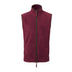 A sleeveless burgundy men's gilet with a high collar and a brown two-way zipper in the front. Premier Artisan Fleece Gilet - PR803