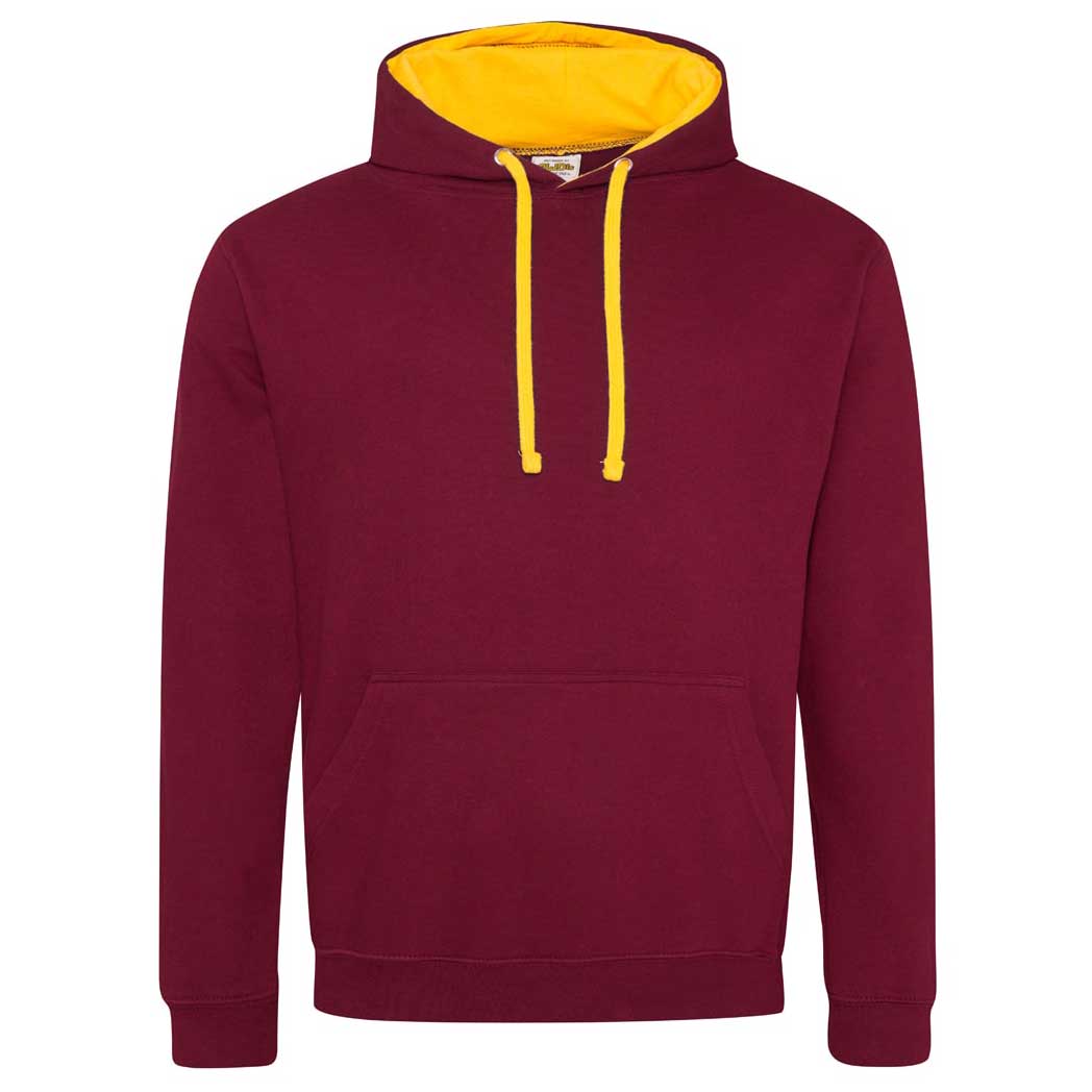 Buy burgundy-gold College Varsity Hoodie - JH003