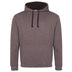 Just Hoods College Varsity Hoodie - JH003 in charcoal grey with jet black drawcords and hood lining against a white background