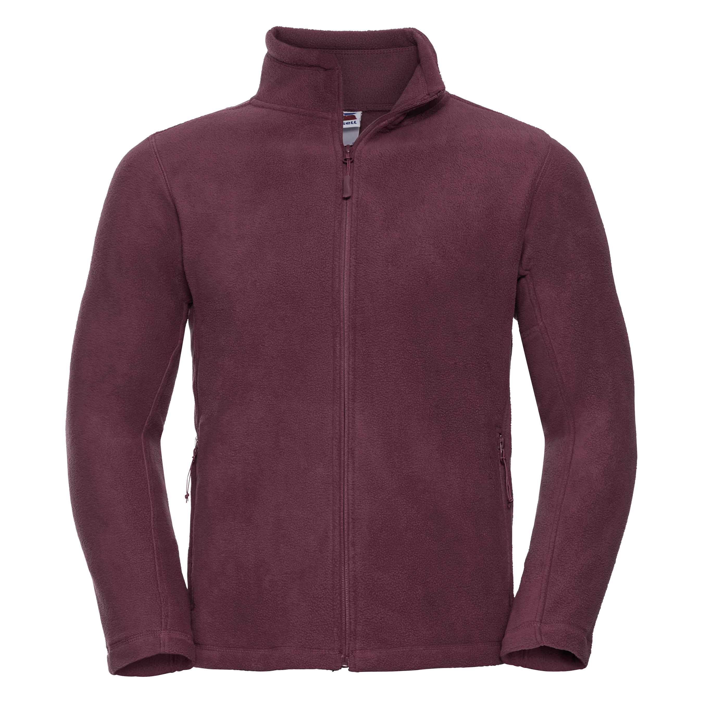 Russell Full-Zip Outdoor Fleece - 870M in  burgundy on a white background