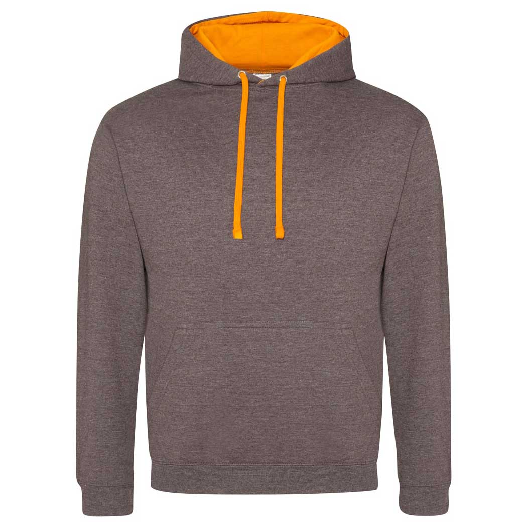 Buy charcoal-orange-crush College Varsity Hoodie - JH003