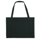 Black shopping tote bag on a white background. Stanley/Stella Woven Shopping Bag - STAU762