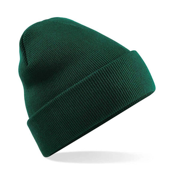 Beechfield Original Cuffed Beanie - B45 in bottle green on a white background