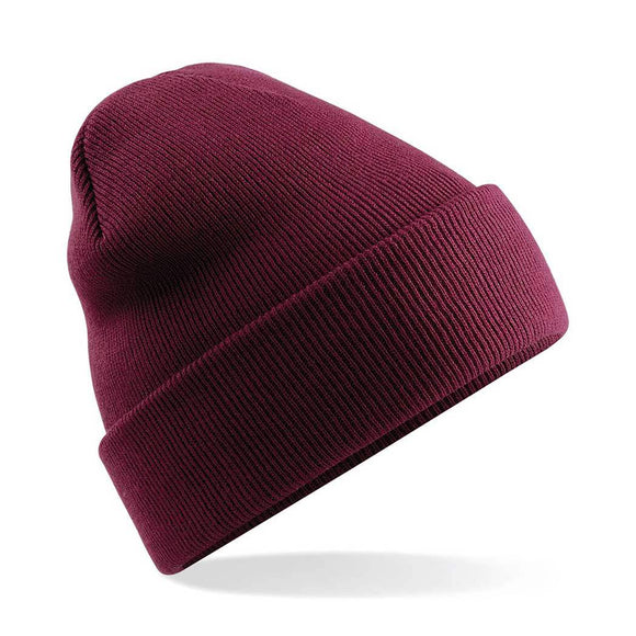 Beechfield Original Cuffed Beanie - B45 in burgundy on a white background