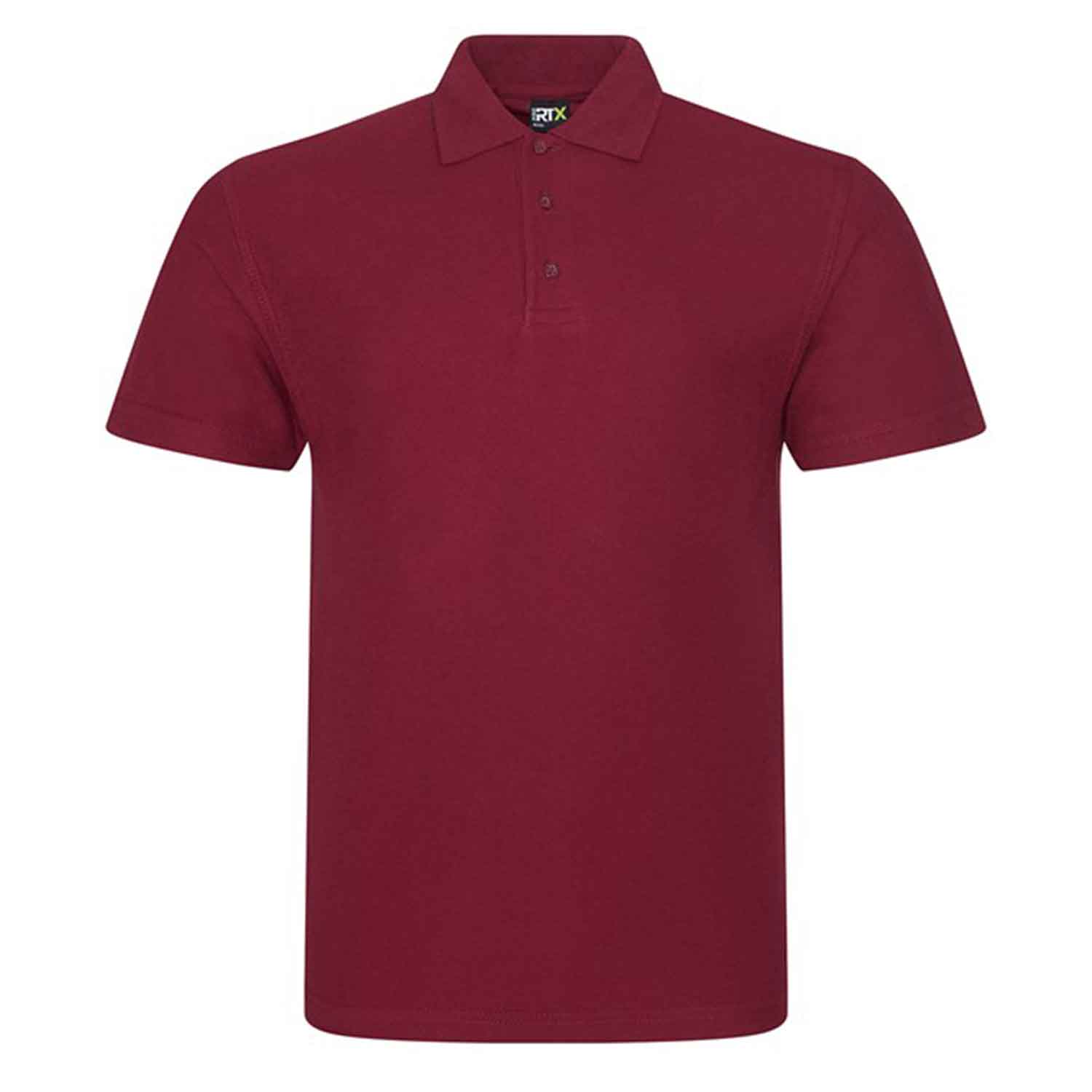 Pro RTX Pro polo shirt in burgundy on a white background. RX101 