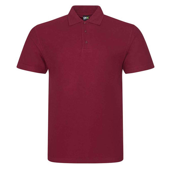 Pro RTX Pro polo shirt in burgundy on a white background. RX101 