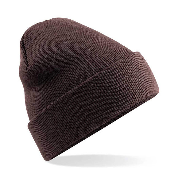 Beechfield Original Cuffed Beanie - B45 in chocolate brow on a white background