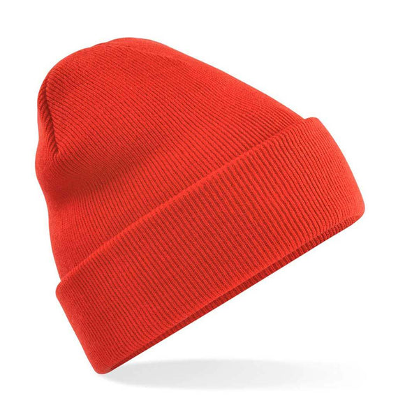 Beechfield Original Cuffed Beanie - B45 in fire red on a white background