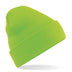 Beechfield Original Cuffed Beanie - B45 in fluorescent green on a white background