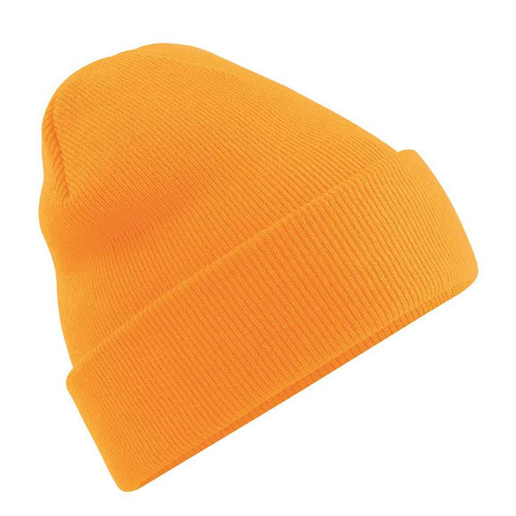 Beechfield Original Cuffed Beanie - B45 in fluorescent orange on a white background
