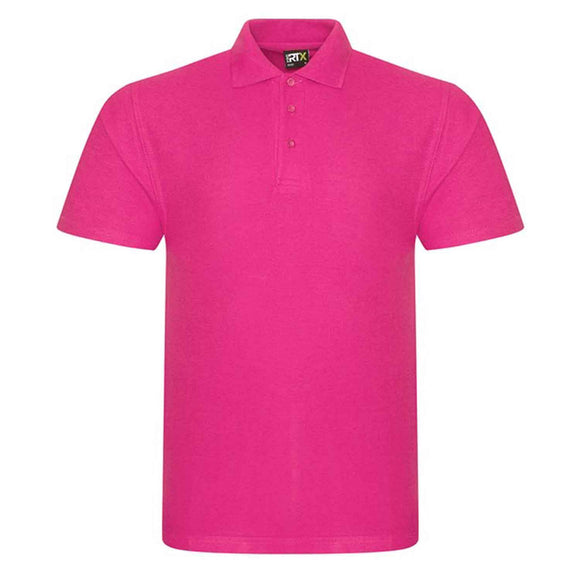 Pro RTX Pro polo shirt in fuchsia on a white background. RX101 