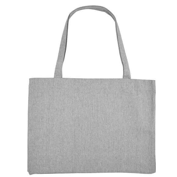 Heather grey shopping tote bag on a white background. Stanley/Stella Woven Shopping Bag - STAU762