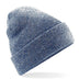 Beechfield Original Cuffed Beanie - B45 in heather navy on a white background