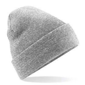 Beechfield Original Cuffed Beanie - B45 in heather grey on a white background