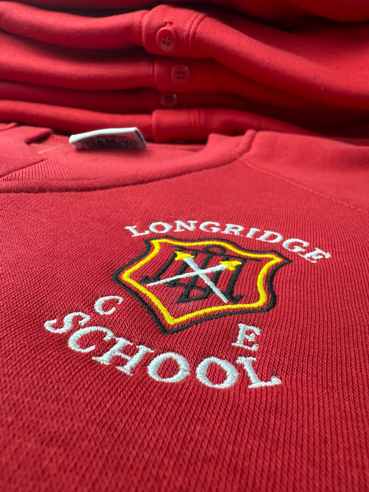 A closer look at the print finish on the PE shirt
